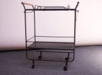 Mid-Century Modern Iron and Maple Bar Cart / Tea Trolley - Image 4