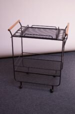Mid-Century Modern Iron and Maple Bar Cart / Tea Trolley - Image 2