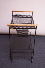 Mid-Century Modern Iron and Maple Bar Cart / Tea Trolley - Image 7