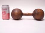 Vintage Primitive Hand-Carved Wooden Dumbell - Image 4