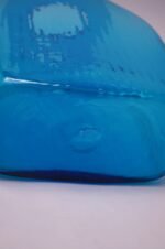 Large Blenko Blown Glass Turquoise Asymmetrical "Ribbed" Vase - Image 12