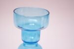 Scandinavian Modern Turquoise Blown Glass Hooped Vase - Image 6