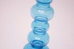 Scandinavian Modern Turquoise Blown Glass Hooped Vase - Image 4