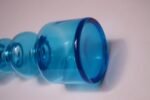 Scandinavian Modern Turquoise Blown Glass Hooped Vase - Image 8