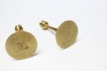 Pair of Petite Mid-Century Modern Turned Brass Candlesticks after Jarvie - Image 6