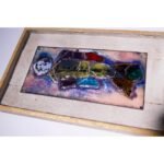 Abstract Figural Enamel on Copper Panel Artist Signed - Image 3