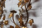 Set of Vintage Italian Gilt Tole Grapeleaf Sconces / Candleholders - Image 10