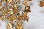 Set of Vintage Italian Gilt Tole Grapeleaf Sconces / Candleholders - Image 9