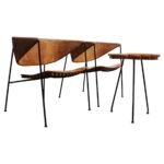 Pair of Arthur Umanoff for Shaver Howard Modernist Lounge Chairs with Side Table