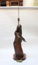 Substantial Driftwood Table Lamp on Mahogany Base - Image 4