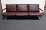 Preben Fabricius for Walter Knoll Cordovan Leather and Chromed Steel Sofa - Image 3