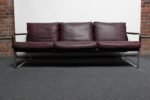 Preben Fabricius for Walter Knoll Cordovan Leather and Chromed Steel Sofa - Image 5