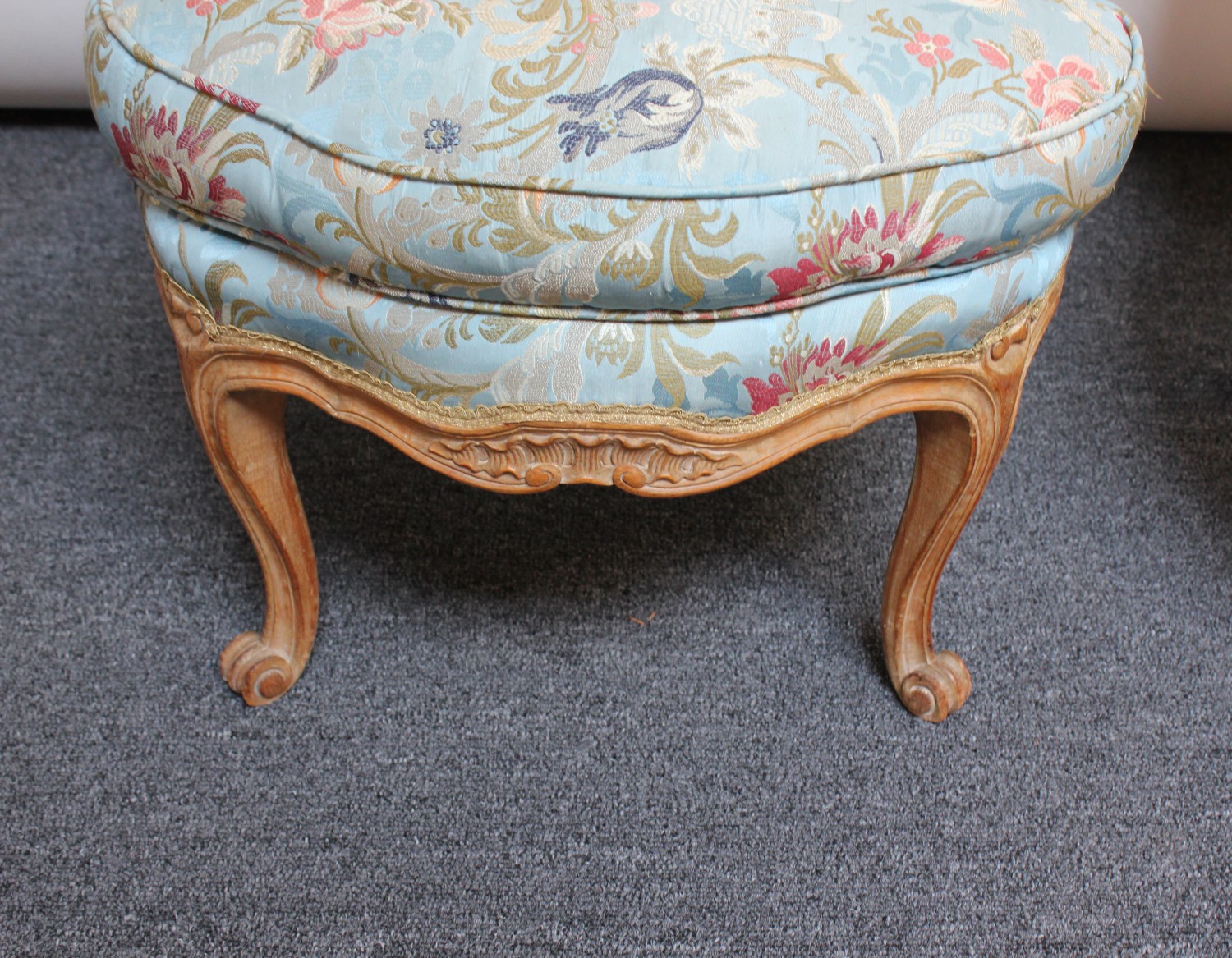 Pair of Diminutive French Louis XV Rococo Boudoir Slipper Chairs