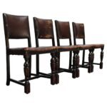 Set of Four Vintage Spanish Revival Style Dining Chairs