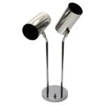 Vintage Double-Fixture Adjustable Chrome Table Lamp by Robert Sonneman