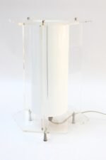 Vintage Acrylic and Cased Glass Hexagonal Table Lamp - Image 2