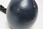 Scandinavian Modern Stoneware Table Lamp in Navy - Image 8