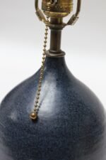 Scandinavian Modern Stoneware Table Lamp in Navy - Image 9