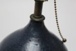 Scandinavian Modern Stoneware Table Lamp in Navy - Image 10