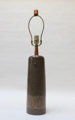 Tall Gordon and Jane Martz Ceramic Table Lamp with Shade and Finial - Image 4