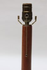 Pair of Danish Solid Staved Teak Bulbous-Form Table Lamps - Image 13