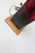 Vintage Blown Amethyst Glass Table Lamp with Enameled Metal Double Socket - Image 14