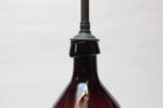 Vintage Blown Amethyst Glass Table Lamp with Enameled Metal Double Socket - Image 10