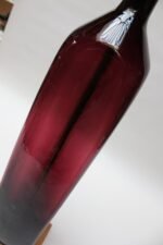 Vintage Blown Amethyst Glass Table Lamp with Enameled Metal Double Socket - Image 6