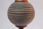 Scandinavian Modernist Sculptural Teak and Ceramic Table Lamp - Image 8