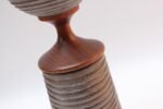 Scandinavian Modernist Sculptural Teak and Ceramic Table Lamp - Image 9
