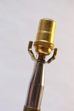 Antique Brass Artillery Double Shell Trench Art Table Lamp on Black Marble Base - Image 19