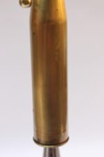 Antique Brass Artillery Double Shell Trench Art Table Lamp on Black Marble Base - Image 16