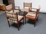 Set of Four Mid-Century American Modern Walnut Dining Chairs After Jens Risom - Image 3