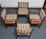 Set of Four Mid-Century American Modern Walnut Dining Chairs After Jens Risom - Image 2