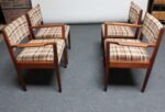 Set of Four Mid-Century American Modern Walnut Dining Chairs After Jens Risom - Image 4