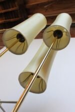 Mid-Century American Modern Brass Three Fixture Floor Lamp with Ceramic Planter - Image 3