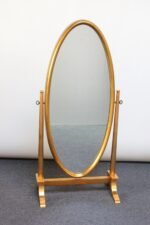 Labarge Hollywood Regency-Style Giltwood Oval Cheval Floor Mirror - Image 3