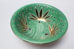 Art Deco Mint Green and Gold Leaf Ceramic Bowl by Waylande Gregory - Image 2