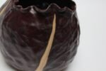 Vintage Matte-Glaze Cordovan Crimped Ceramic Vase - Image 12