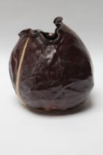 Vintage Matte-Glaze Cordovan Crimped Ceramic Vase - Image 6