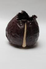 Vintage Matte-Glaze Cordovan Crimped Ceramic Vase - Image 4