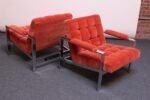 Mid-Century Italian Modern Tufted Mohair and Chrome Lounge Chairs - Image 4