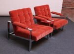 Mid-Century Italian Modern Tufted Mohair and Chrome Lounge Chairs - Image 2