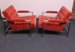 Mid-Century Italian Modern Tufted Mohair and Chrome Lounge Chairs - Image 7