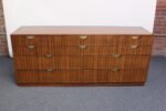 Vintage Ten-Drawer Walnut and Brass Chest / Dresser by Baker - Image 3