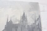Gray Tonal Abstract Expressionist Oil on Canvas Cityscape by Louis M. Ponderoso - Image 7