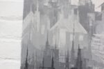 Gray Tonal Abstract Expressionist Oil on Canvas Cityscape by Louis M. Ponderoso - Image 10