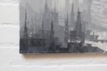 Gray Tonal Abstract Expressionist Oil on Canvas Cityscape by Louis M. Ponderoso - Image 2