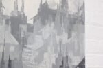 Gray Tonal Abstract Expressionist Oil on Canvas Cityscape by Louis M. Ponderoso - Image 11