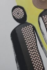 Modernist Figural Op Art Mixed Media on Canvas by Silverman - Image 14